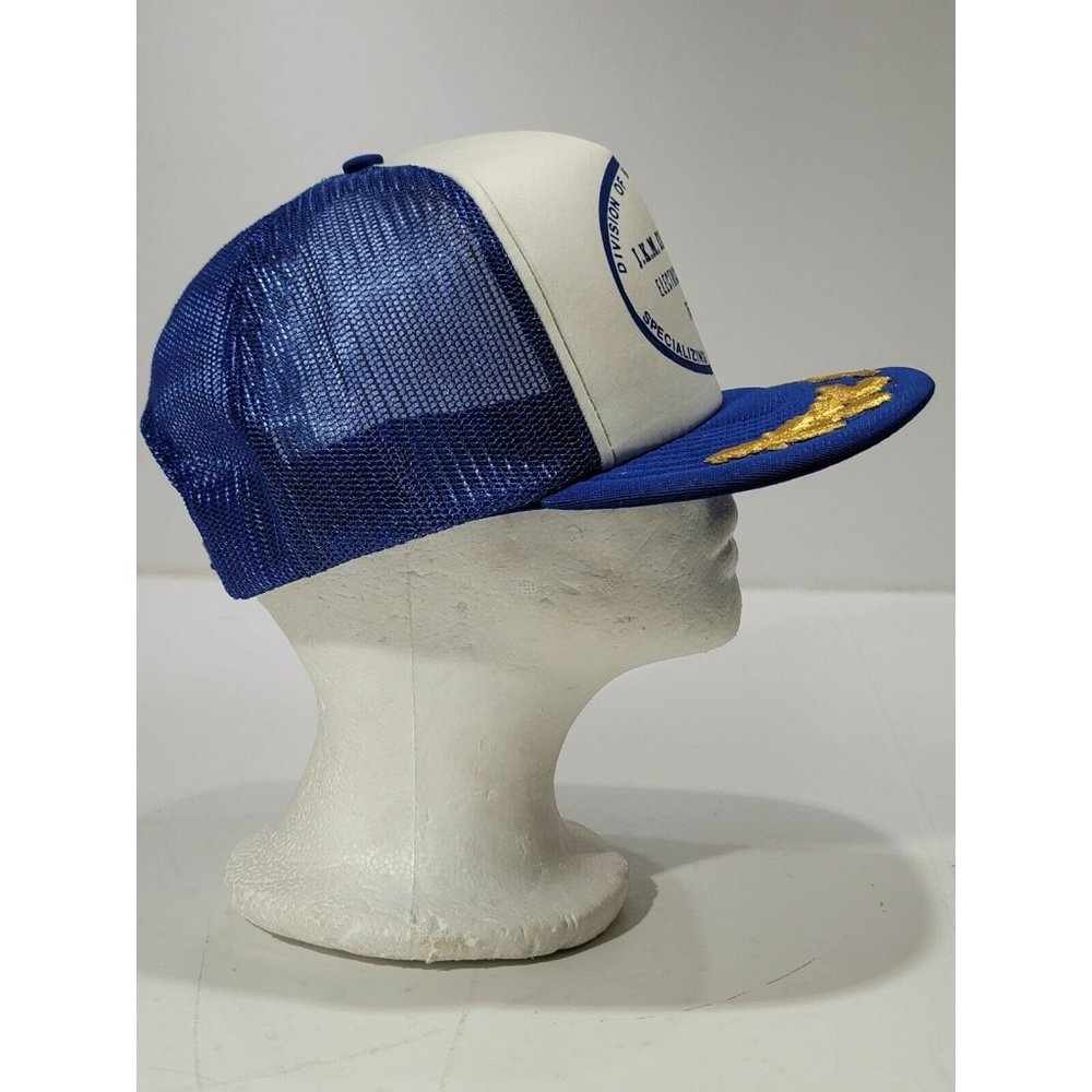 JKM Enterprise Martin Electric Blue White Mesh Snapback Cap Hat w/Scramble Eggs - Picture 4 of 10